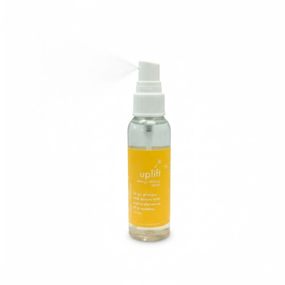 uplift energy shifting aromatherapy spray with a white background