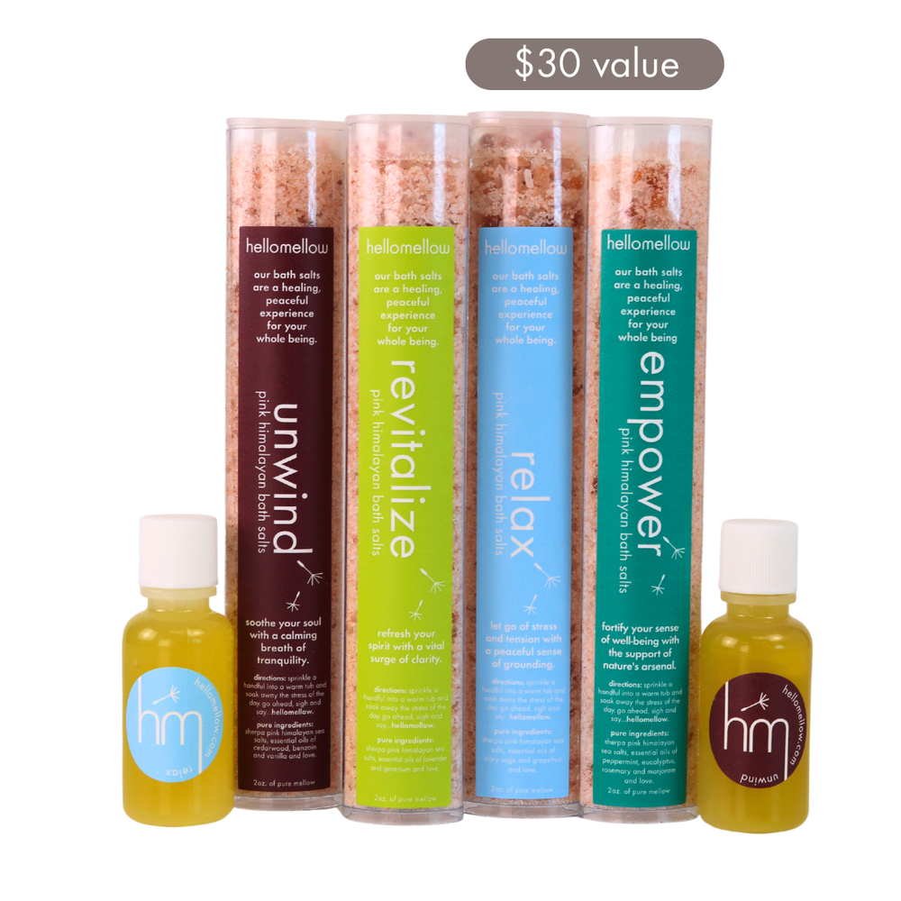 bath salt try me set + free bonus oils