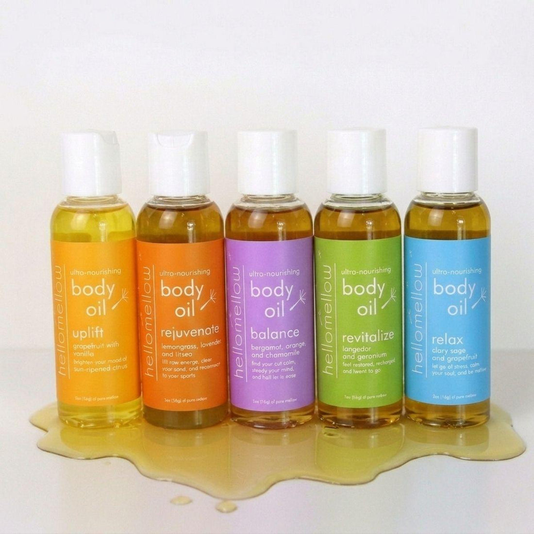 body oil try me set all oils sitting in oil