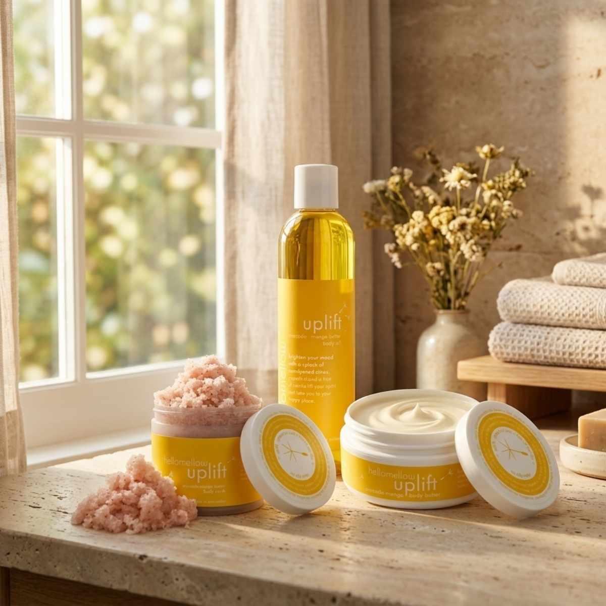 hellomellow essential routine, body care routine for dry skin 