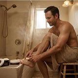 fellow foot fixer man using in bathroom