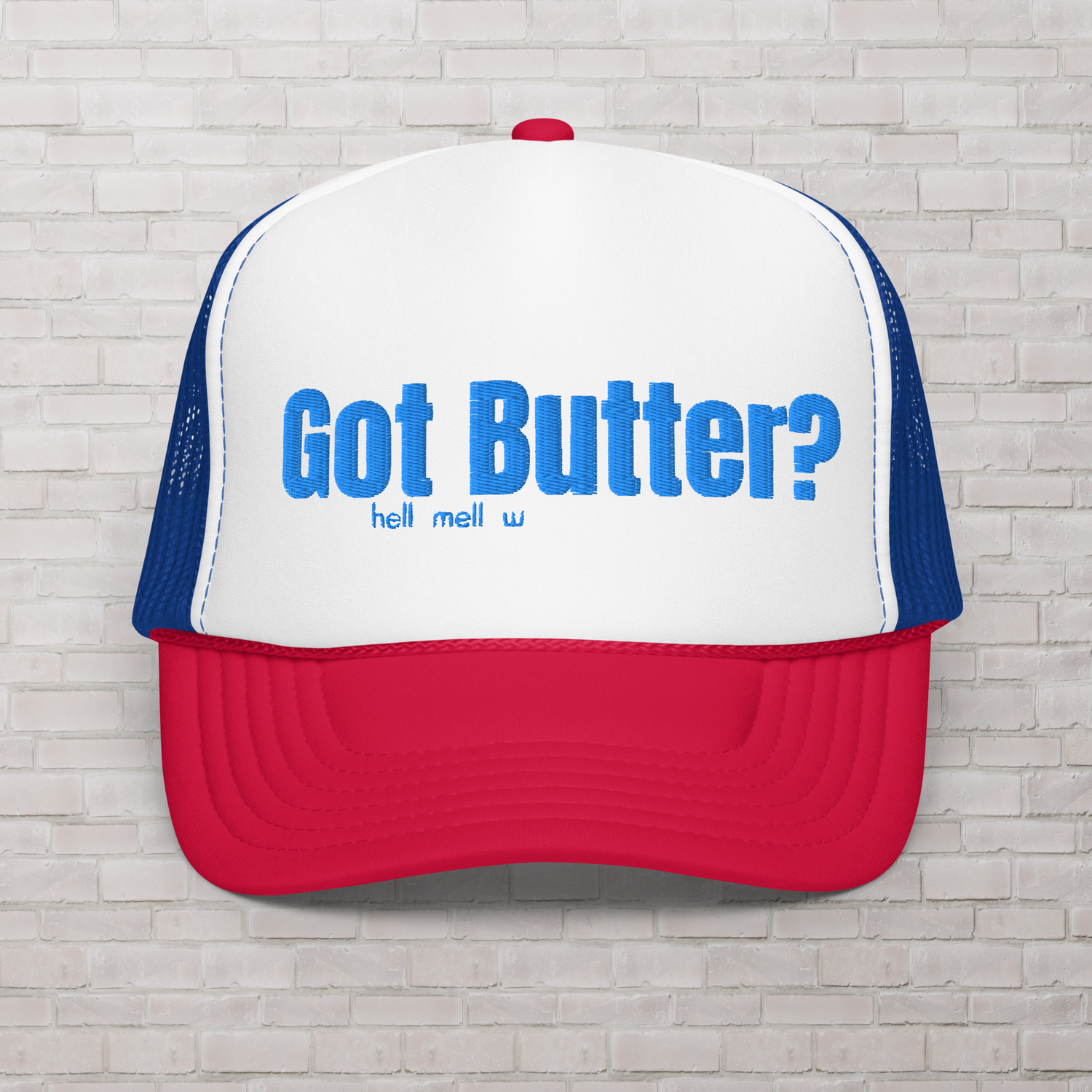 got butter red/wht/blue trucker hat