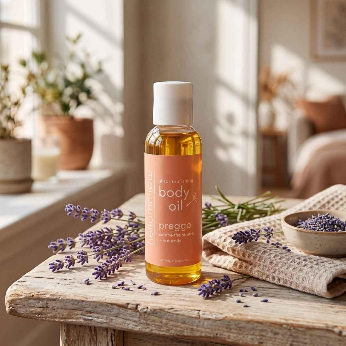 hellomellow preggo body oil 2oz