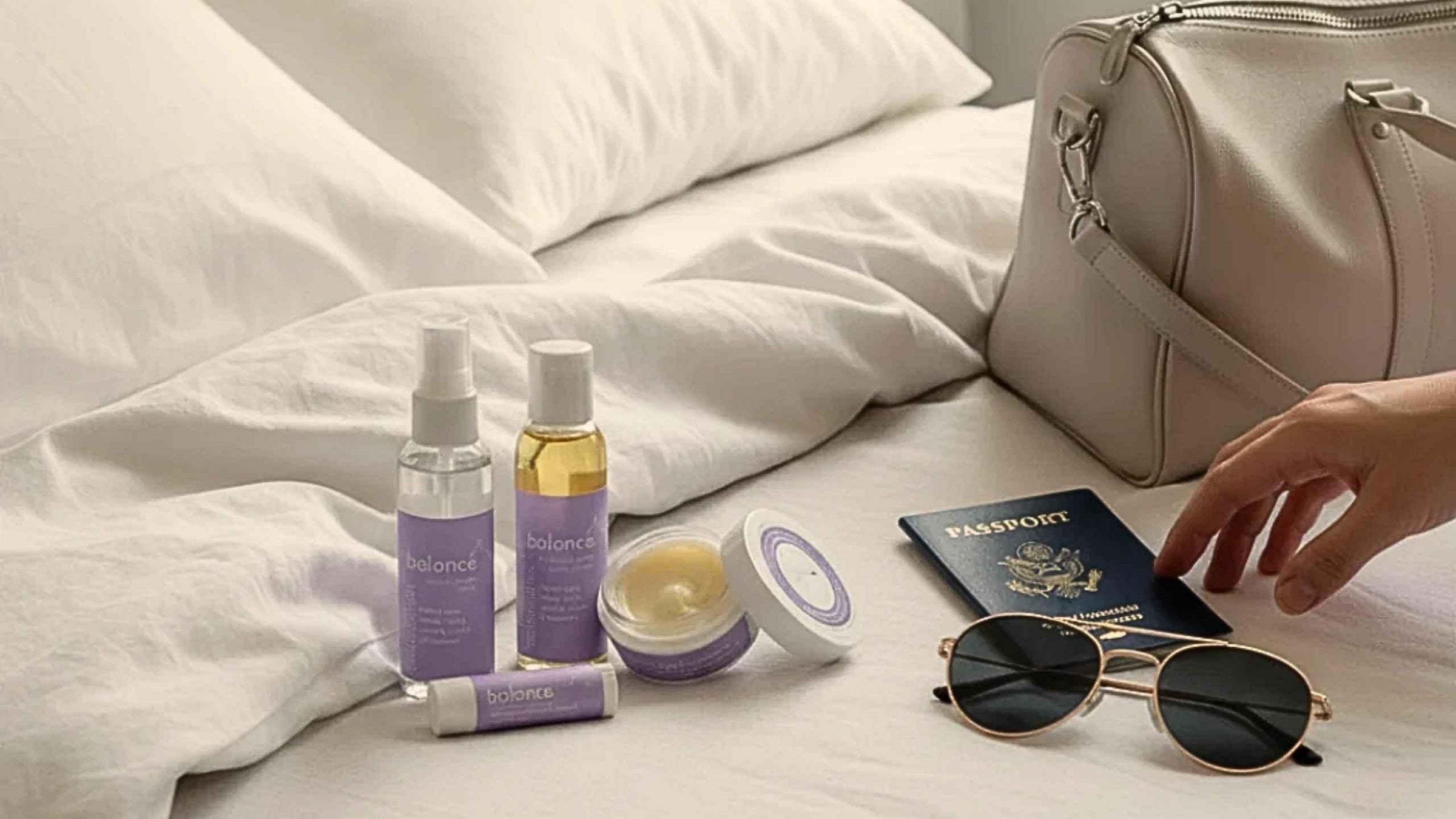 hellomellow vacay vibe travel set in bergamot orange chamomile 
