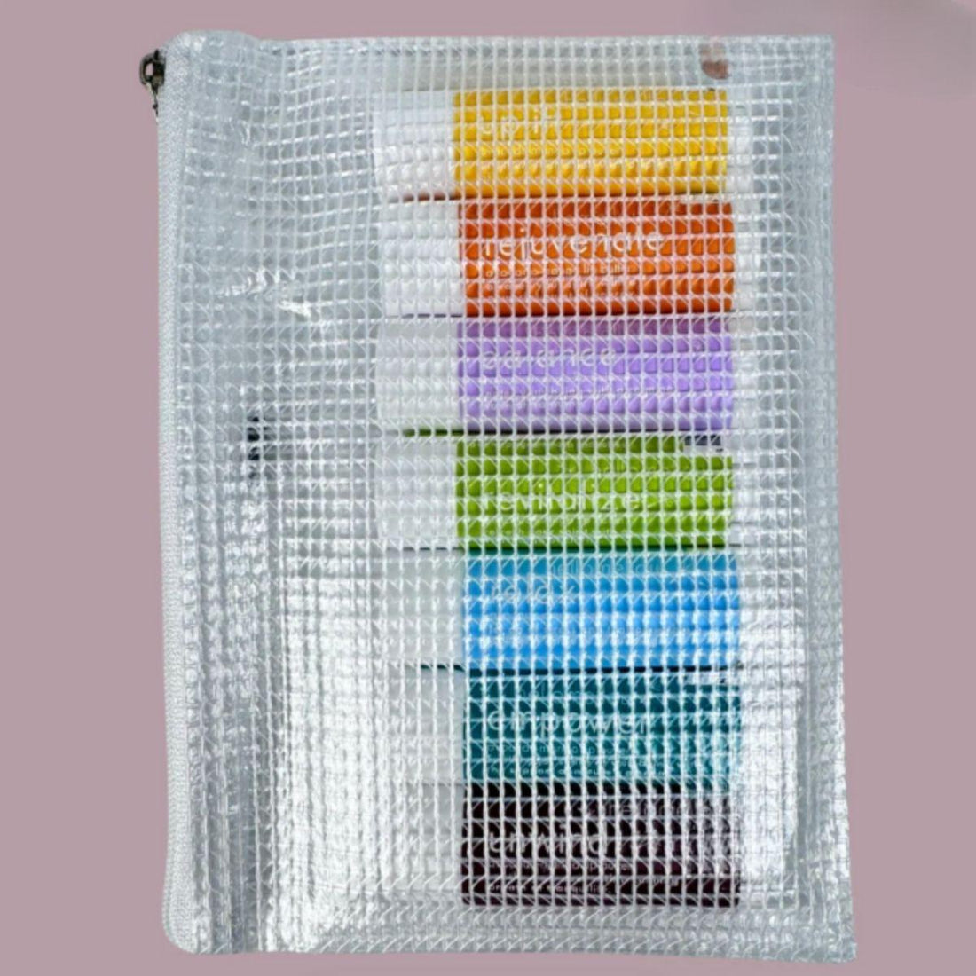 lip butter try me set inside of a mesh bag