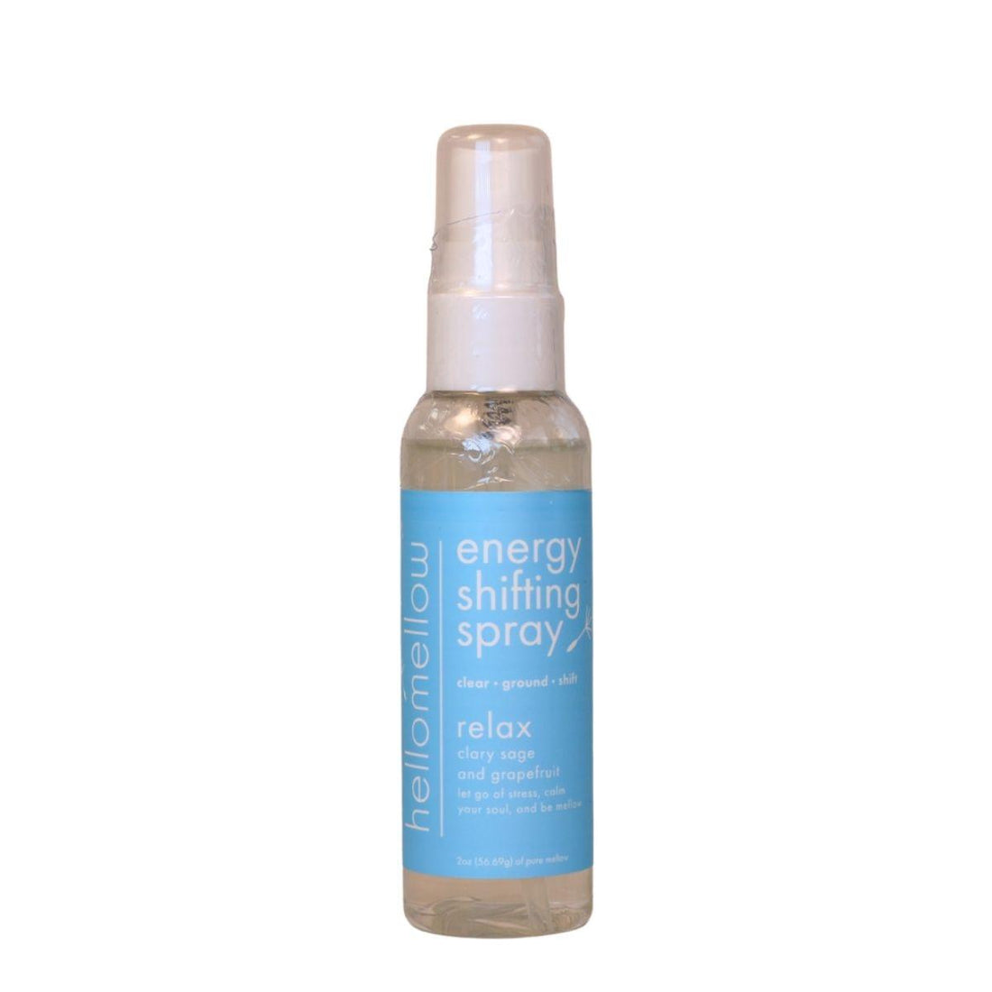 mini energy shifting aromatherapy spray in relax aroma with a white background