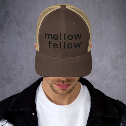 mellow fellow embroidered trucker cap