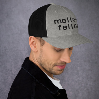 mellow fellow embroidered trucker cap