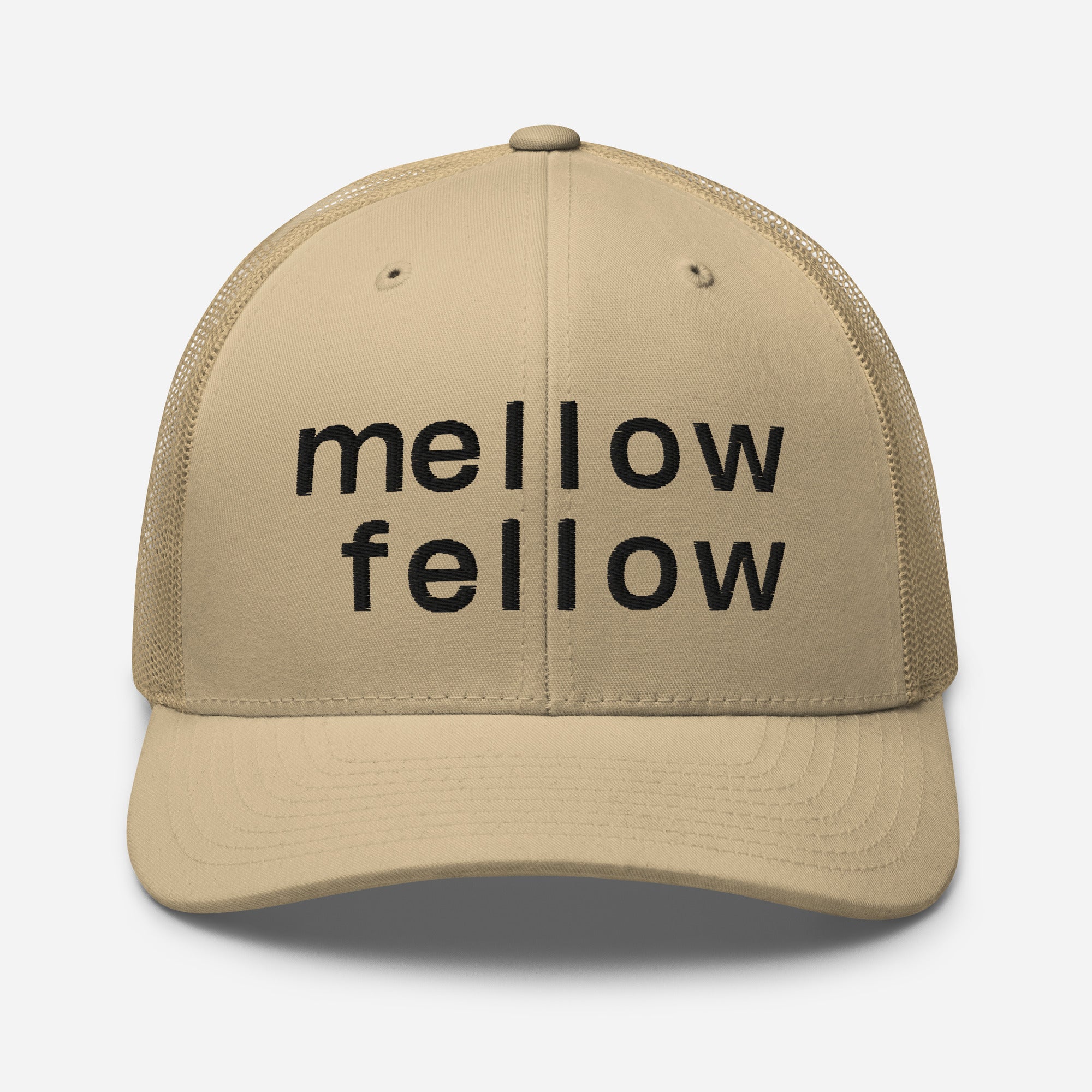 mellow fellow embroidered trucker cap