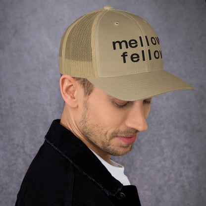 mellow fellow embroidered trucker cap