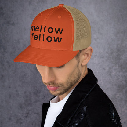 mellow fellow embroidered trucker cap