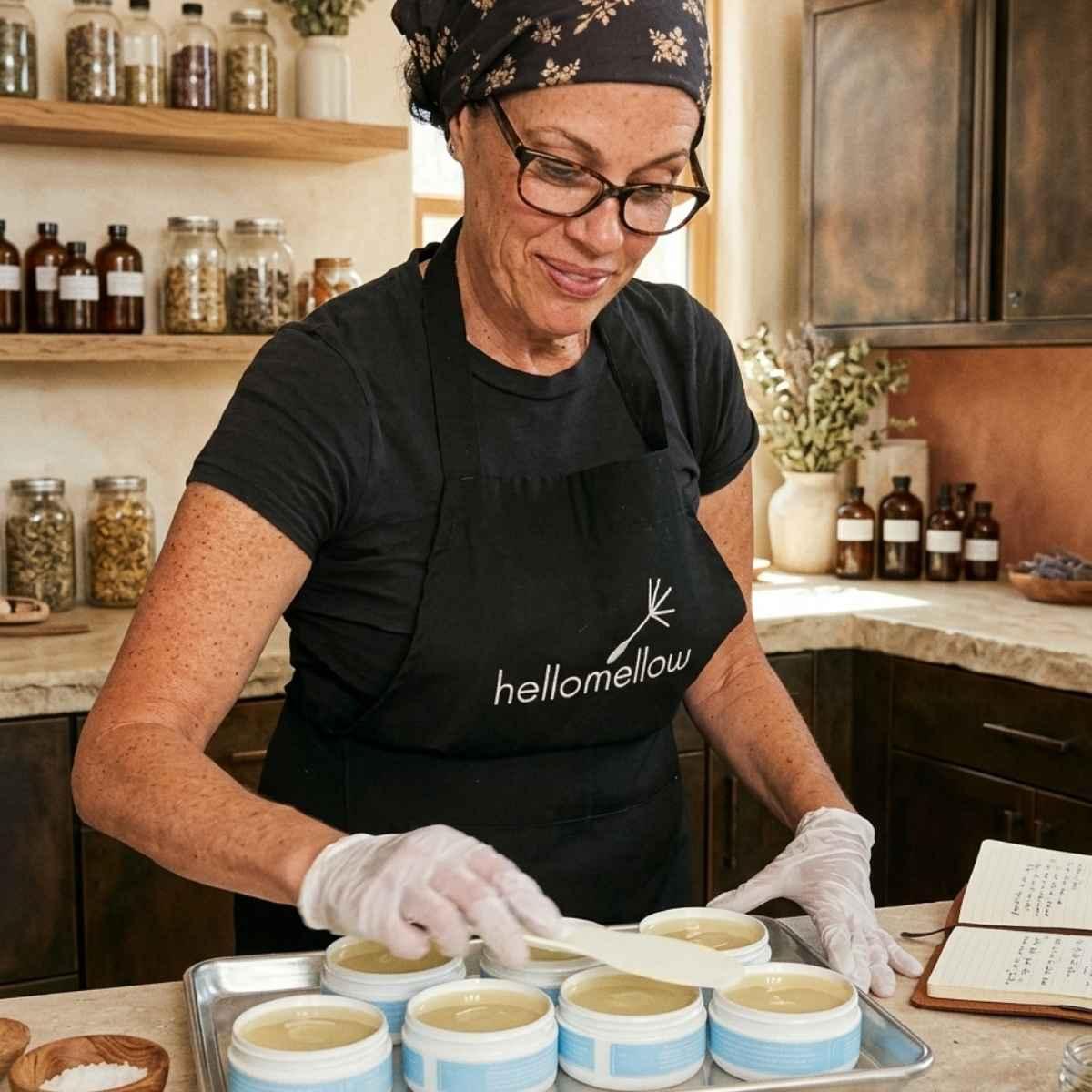 tracy feldstein owner and creator of hellomellow hand making body butter since 2007