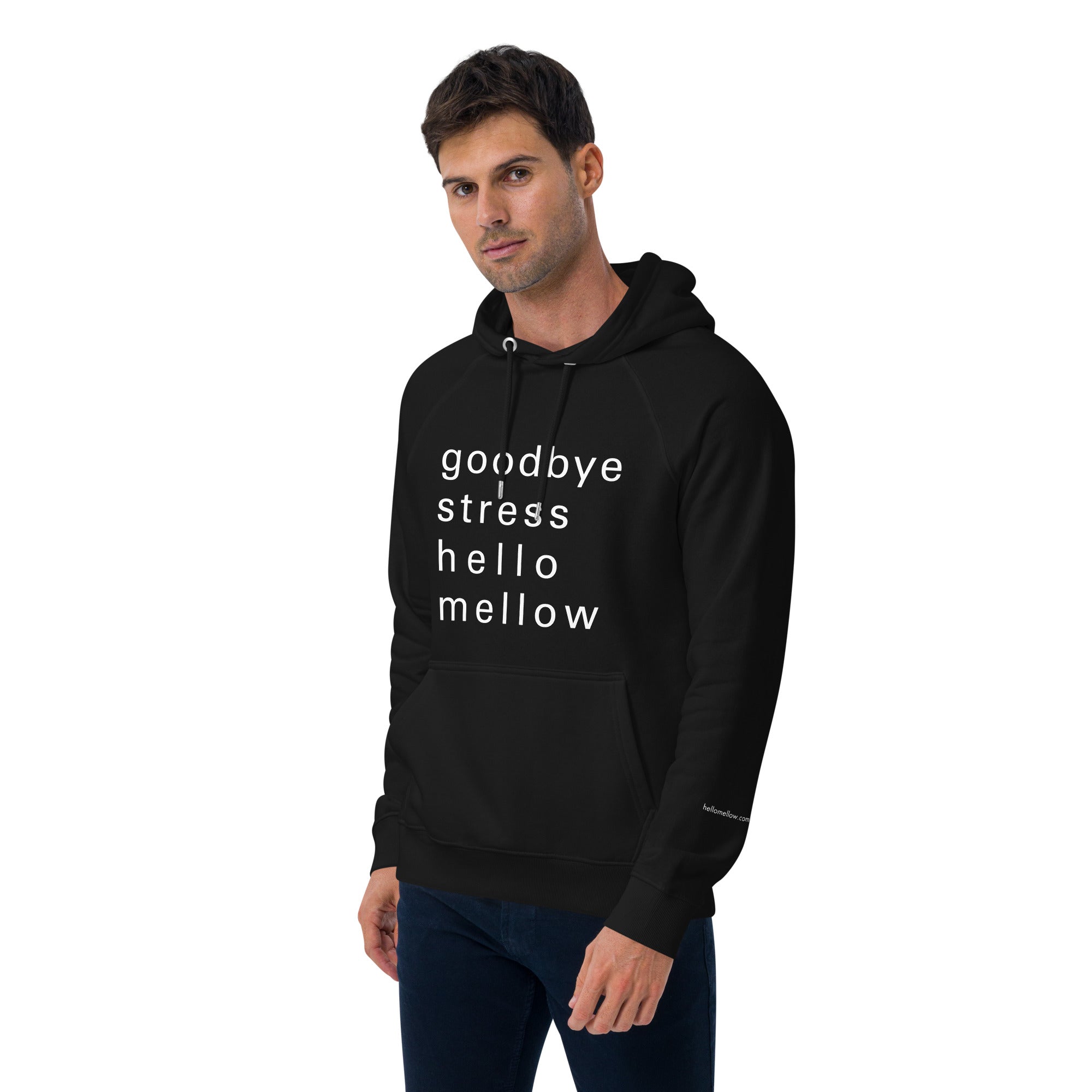 goodbye stress unisex Eco Raglan Hoodie