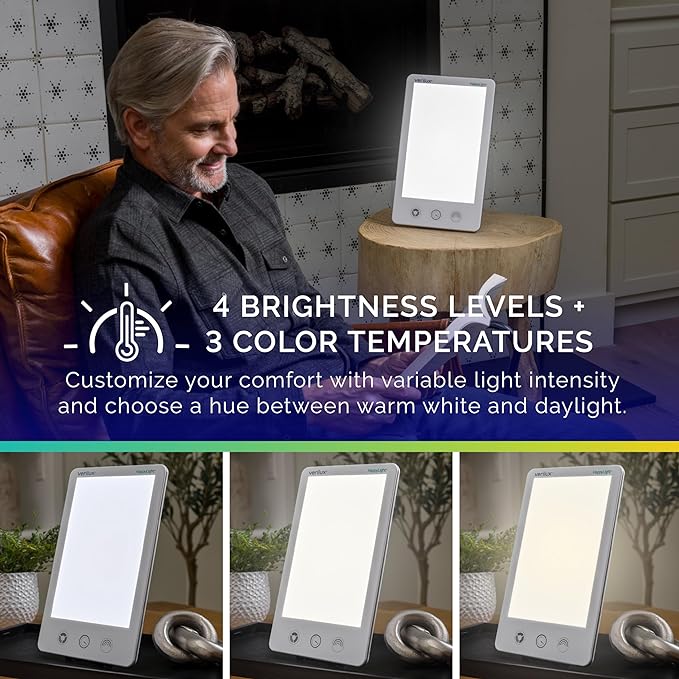 Verilux® HappyLight® Luxe - Light Therapy Lamp, UV-Free - Boost Mood, Sleep, Focus